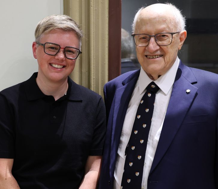 Dr. Karen Blair, Campaign for Momentous Change ambassador and associate professor of Psychology at Trent University, stands with Dr. Peter Suedfeld who delivered the inaugural Max Eisen Lecture.